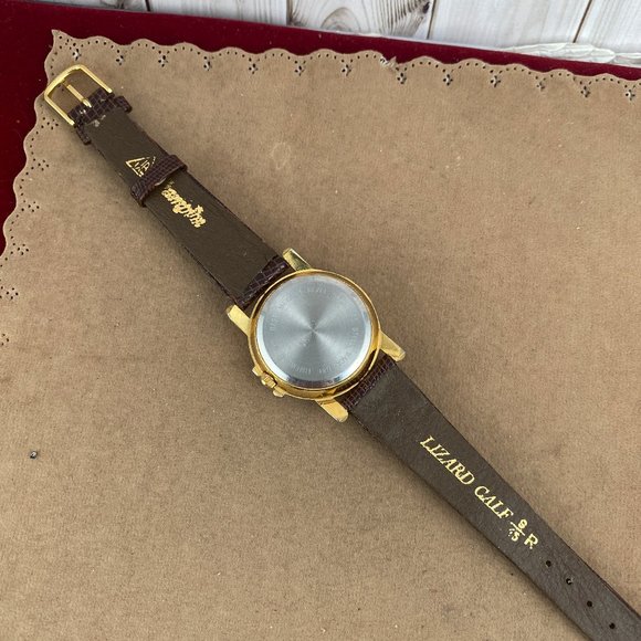 Vintage Sasson Moon Phase Gold Tone Watch with Date